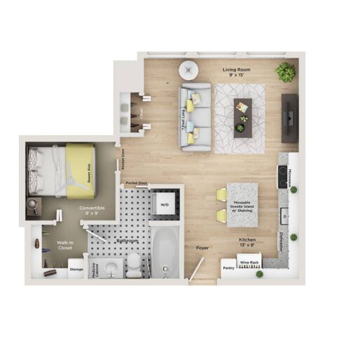 0 bedroom apartment for rent